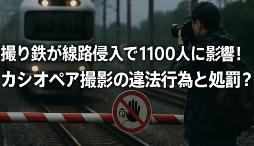 撮り鉄が線路侵入で1100人に影響！カシオペア撮影の違法行為と処罰は？