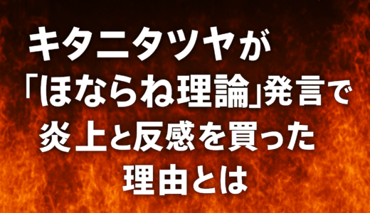 【わかりやすく】キタニタツヤが「ほならね理論」発言で炎上！炎上と反感を買ったの理由とは